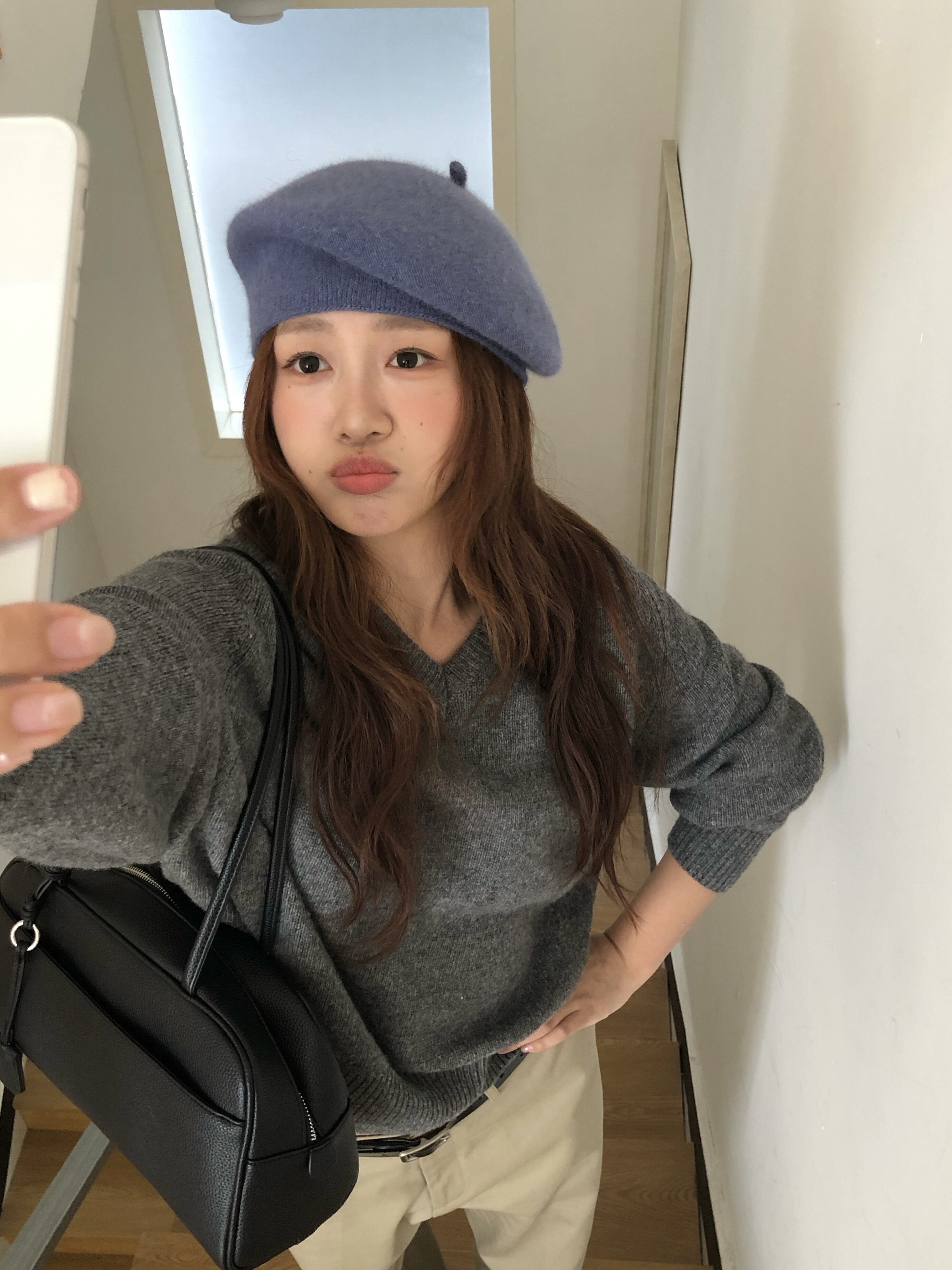 芝士商店~蓝色显脸小复古贝雷帽女2026新款秋冬韩系气质画家帽子