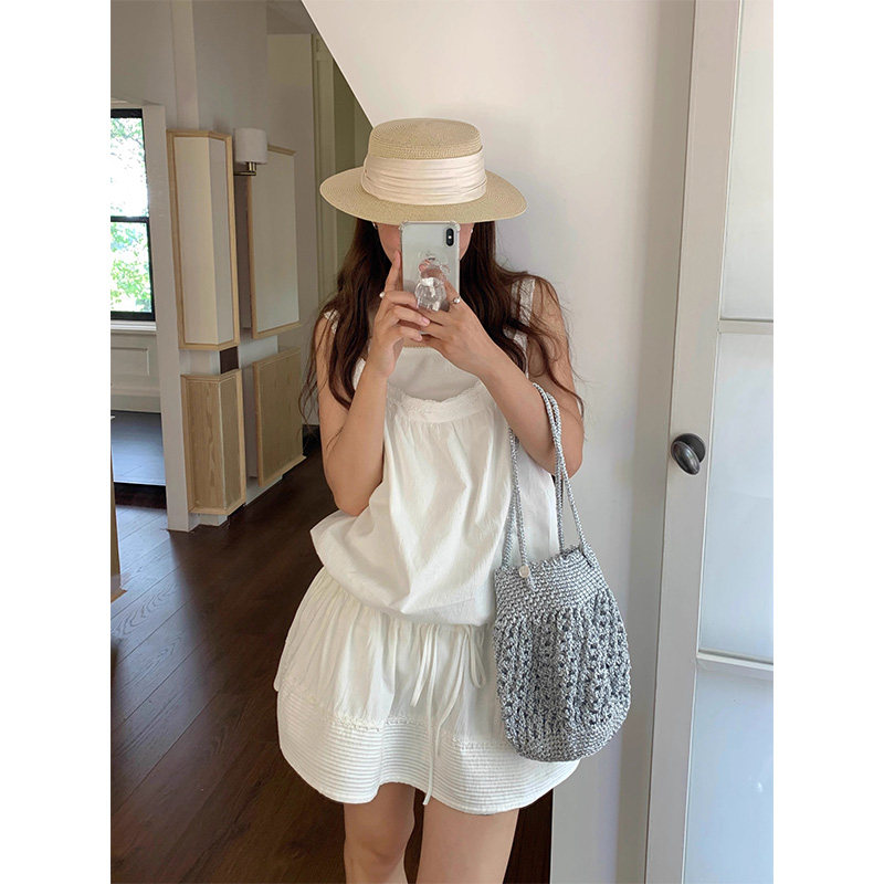 定制款~法式平顶大帽檐草帽女沙滩遮阳防晒礼帽海边度假拍照帽子