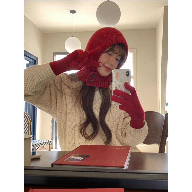 原创款~美利奴羊毛拉法帽围巾