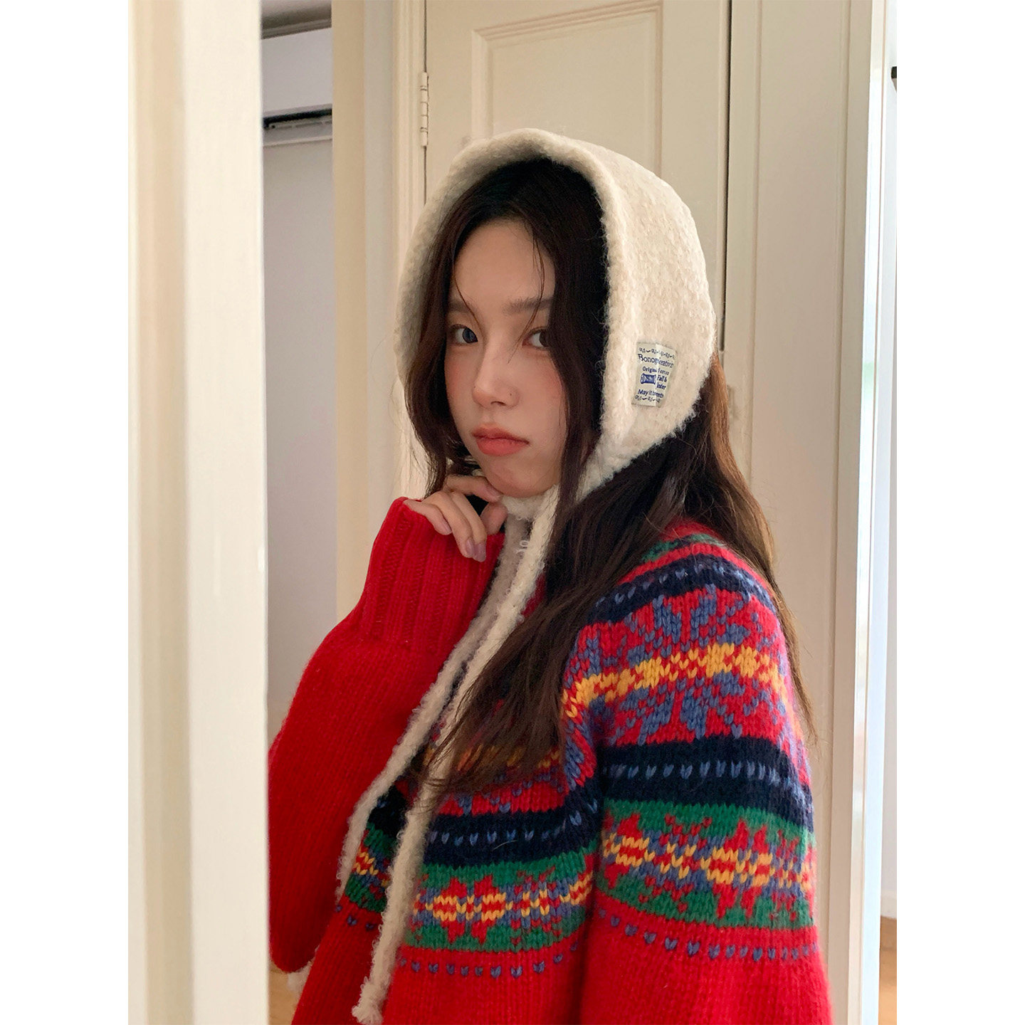 芝士商店~韩系纯色保暖耳罩女2025新款冬季防寒耳暖百搭系带围脖