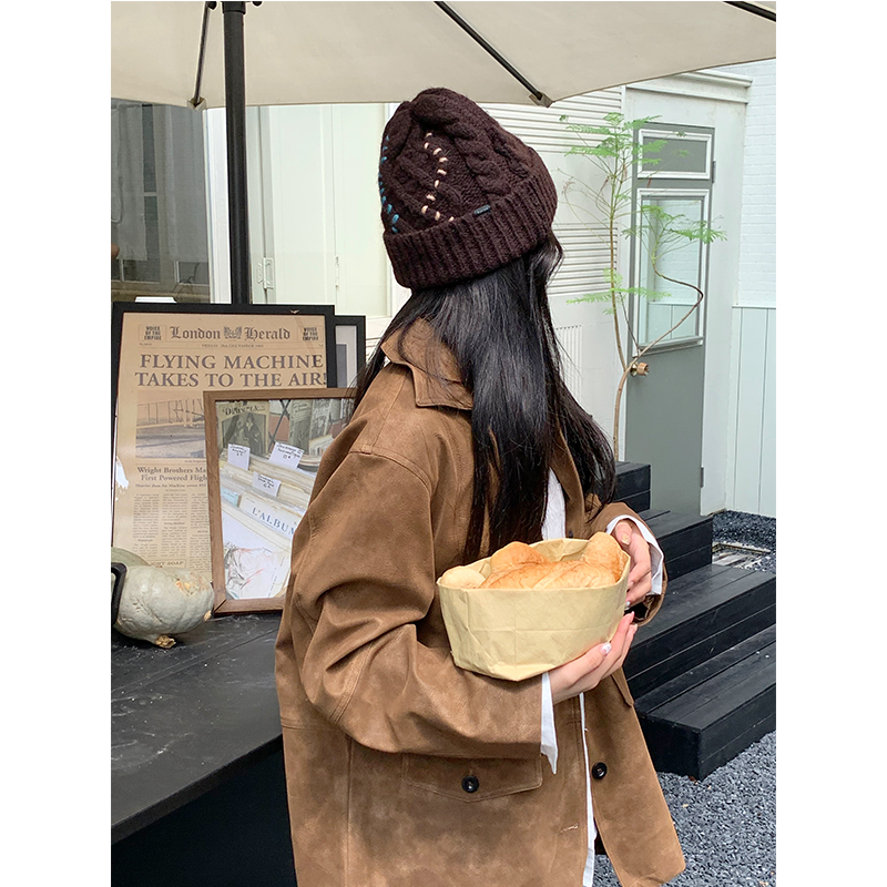 芝士商店~韩国棕色针织毛线帽女冬季复古显脸小护耳冷帽保暖帽子,服饰配件/皮带/帽子/围巾,帽子,淘宝优惠券,粉丝福利购,淘宝优惠卷