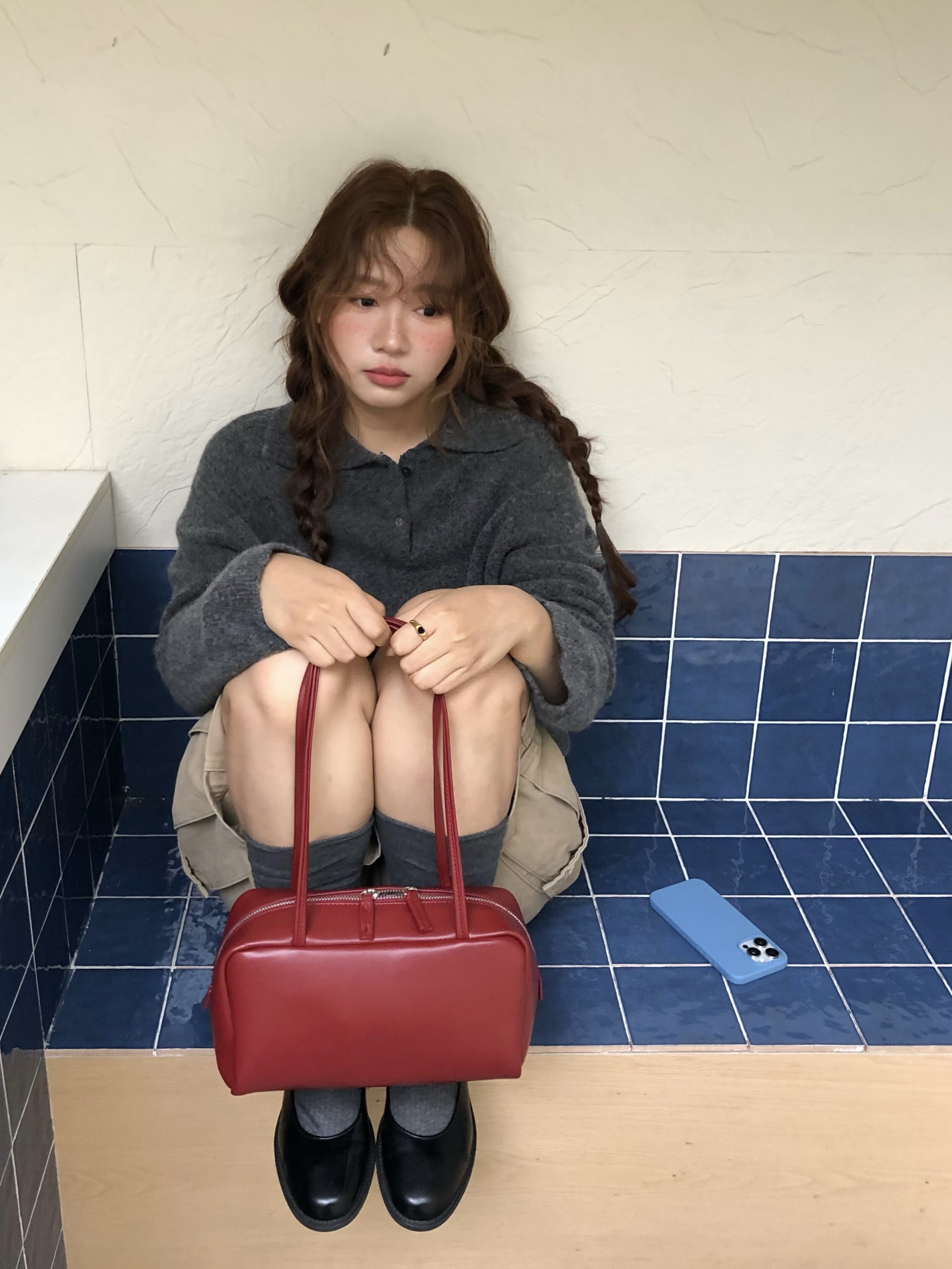 芝士商店~韩系气质红色手提枕头包女2026新款秋冬包包单肩腋下包