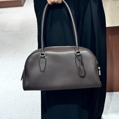 2025新款高级感头层牛皮row系India保龄球手提包大容量通勤单肩包