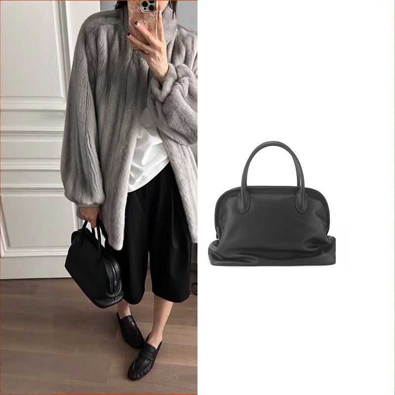 2025新款Agnes保龄球褶皱包枕头包复古手提百搭老钱风女款通勤包