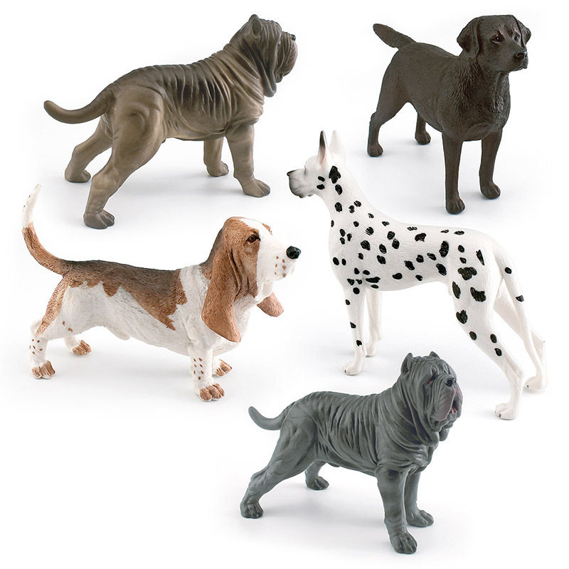 仿真宠物狗狗模型拉布拉多犬纽波利顿犬巴吉度犬大丹犬摆件