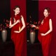 新款 影楼孕妇照服装 新中式 新年主题红色裙子孕妇照艺术照在家拍