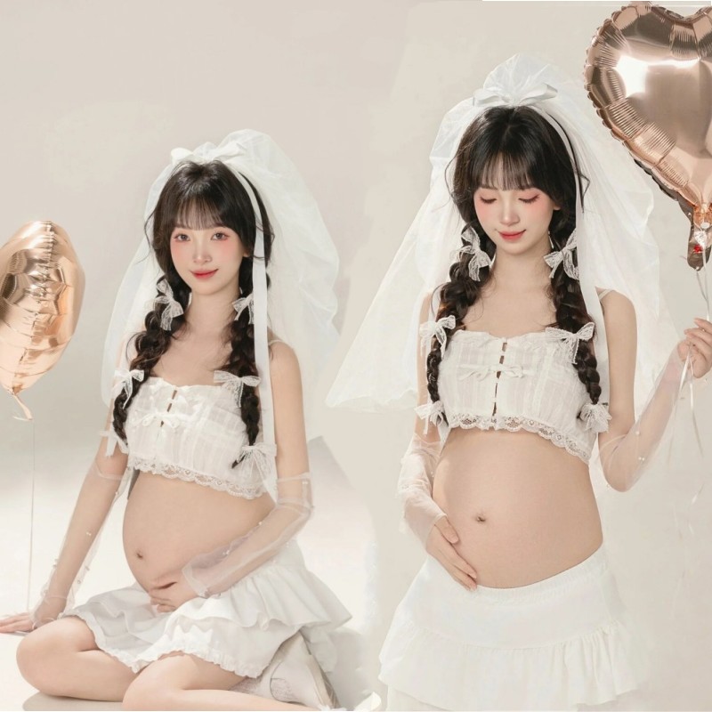 新款孕婦時尚攝影服裝甜美小清新
