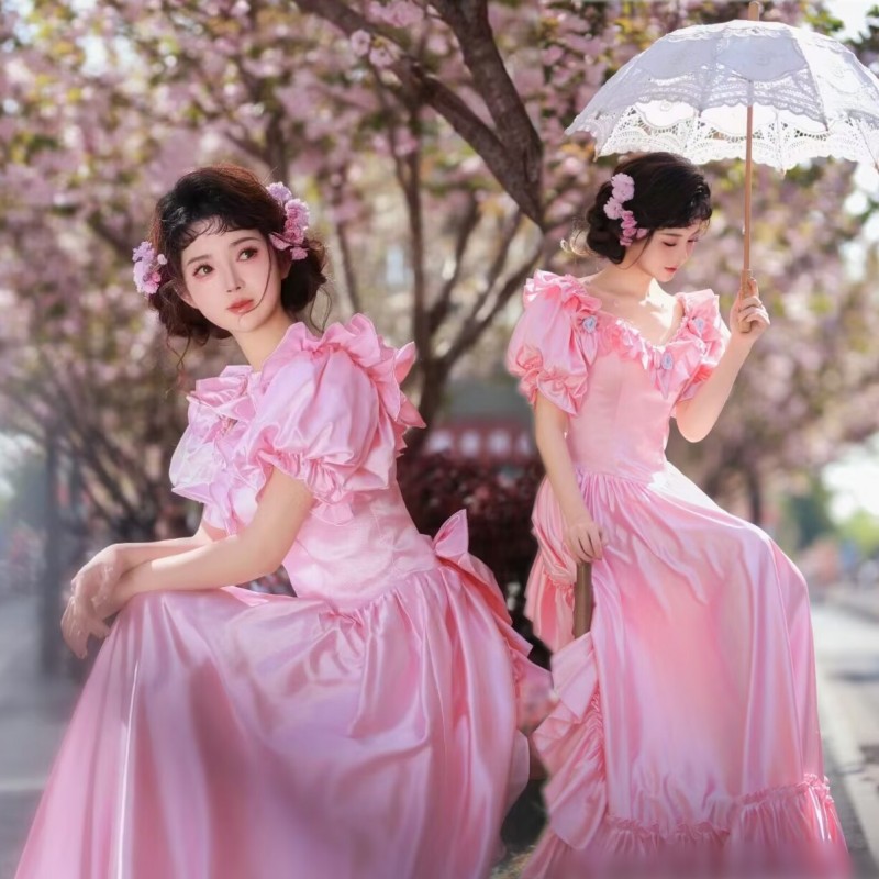 复古婚纱港风礼服法式宫廷艺术照