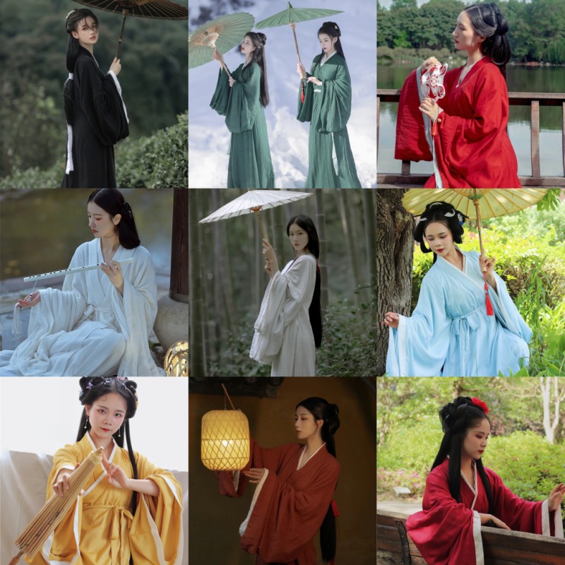 直裾汉服女魏晋风写真主题