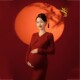 孕妇照服装 拍照影楼孕妇写真服装 红色针织旗袍修身 长裙国风新中式