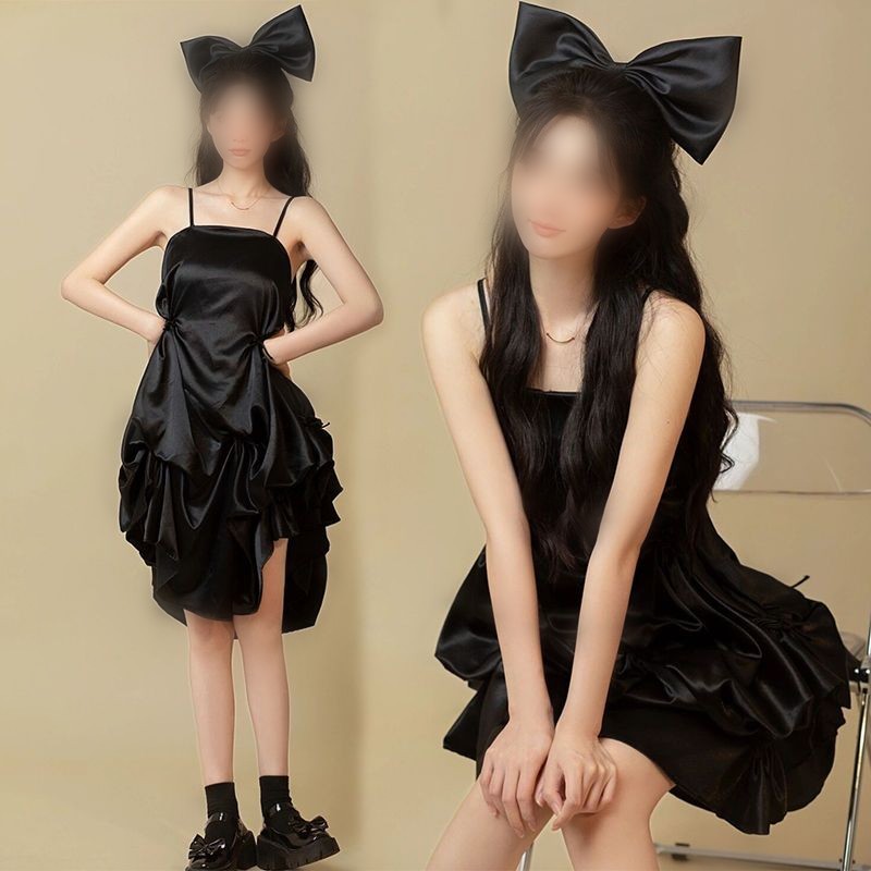 可爱少女写真吊带裙2023新款