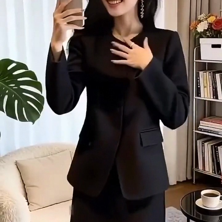 轻奢洋气时尚舒适纯色裙套女装新款休闲修身开衫上衣+短裙两件套,女装/女士精品,时尚套装,淘宝优惠券,粉丝福利购,淘宝优惠卷