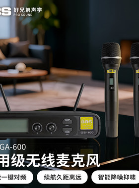 BBS GA-600无线话筒一拖二家庭KTV卡拉OK专用麦克风手持舞台演出