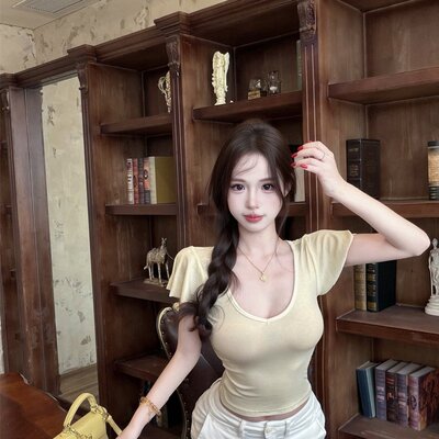 元气小飞袖显瘦T恤女超舒服莱赛尔羊毛v领短袖tee