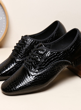 真皮男士摩登舞牛皮国标交谊舞男式拉丁舞软底成人广场舞跳舞蹈鞋