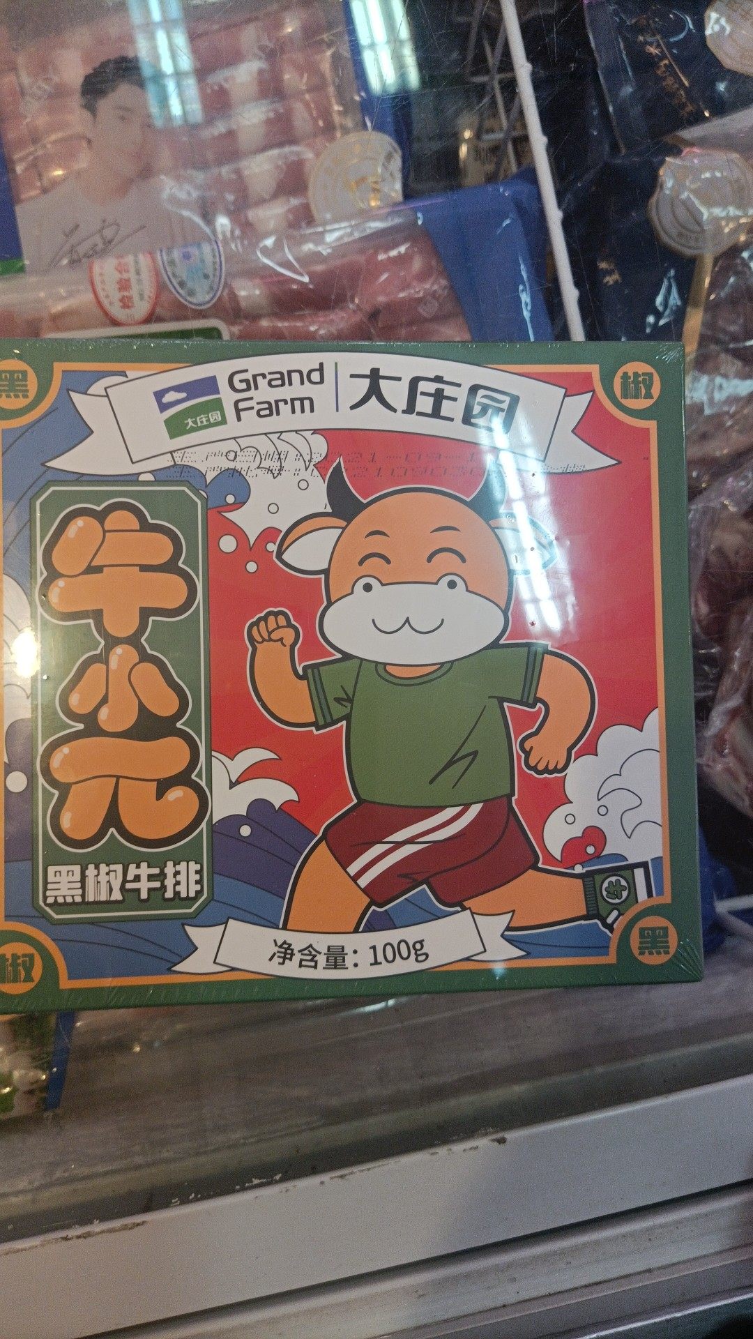 大庄园牛小π黑椒口味100g*1袋新鲜冷冻家庭牛排调理腌制牛排