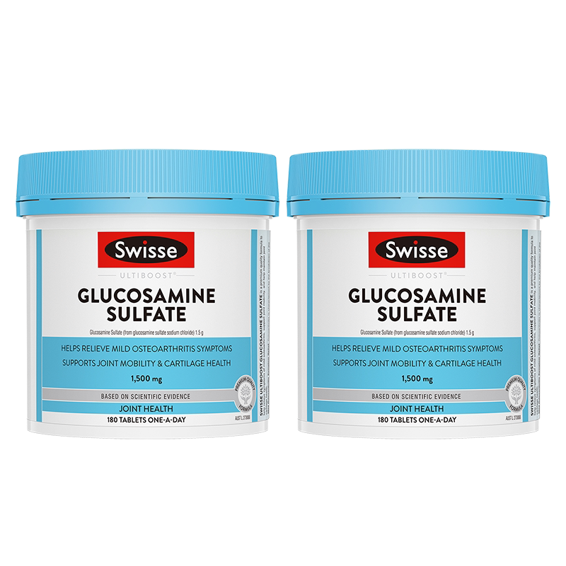 Swisse斯维诗硫酸氨基葡萄糖维骨力骨关节氨糖1500mg180粒x2 直播