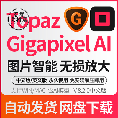 Topaz Gigapixel a 8.2.0 中文版AI智能图片无损放大模糊变清晰