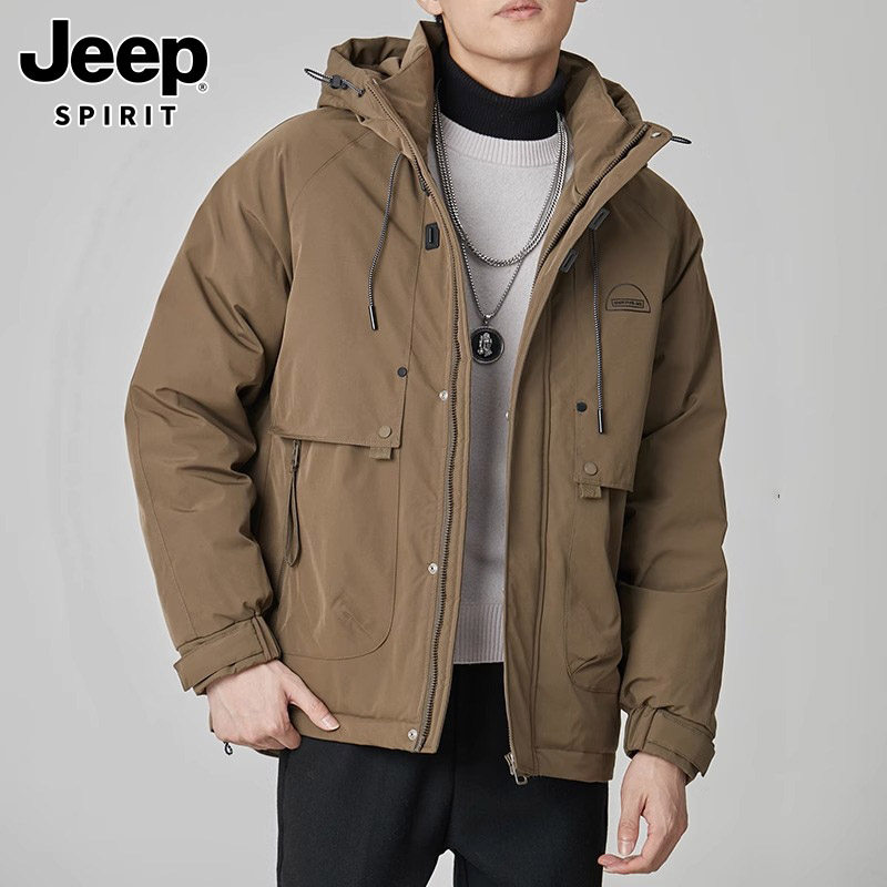 JEEP COTTON CLOTHES MENS NEW WINTER TREND HOODED THICKENED DOWN COTTON TOP COLD PROTECTION WARM CASUAL JACKET MEN