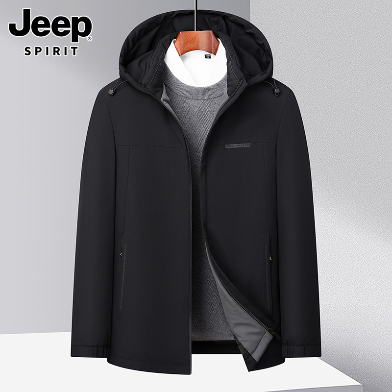 JEEP COTTON JACKET MENS WINTER NEW TREND CASUAL HOODED TOP COLD PROTECTION THICKENED WARM COTTON JACKET MEN