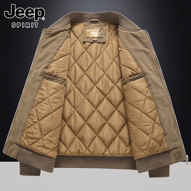 JEEP COTTON JACKET MENS WINTER NEW WARM CORDUROY TOP TRENDY VERSATILE CASUAL DOWN JACKET MEN