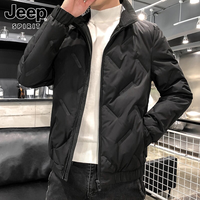 JEEP JEEP DOWN JACKET MENS WINTER STAND COLLAR TOP 2024 NEW TRENDY THERMAL JACKET MENS WINTER CLOTHES