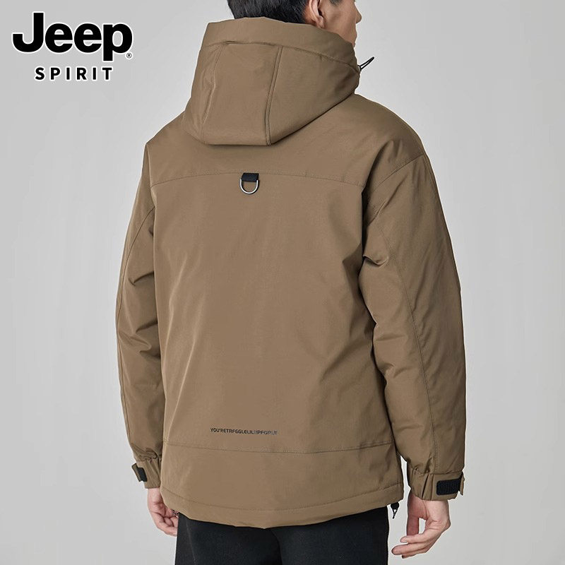 JEEP COTTON CLOTHES MENS NEW WINTER TREND HOODED THICKENED DOWN COTTON TOP COLD PROTECTION WARM CASUAL JACKET MEN