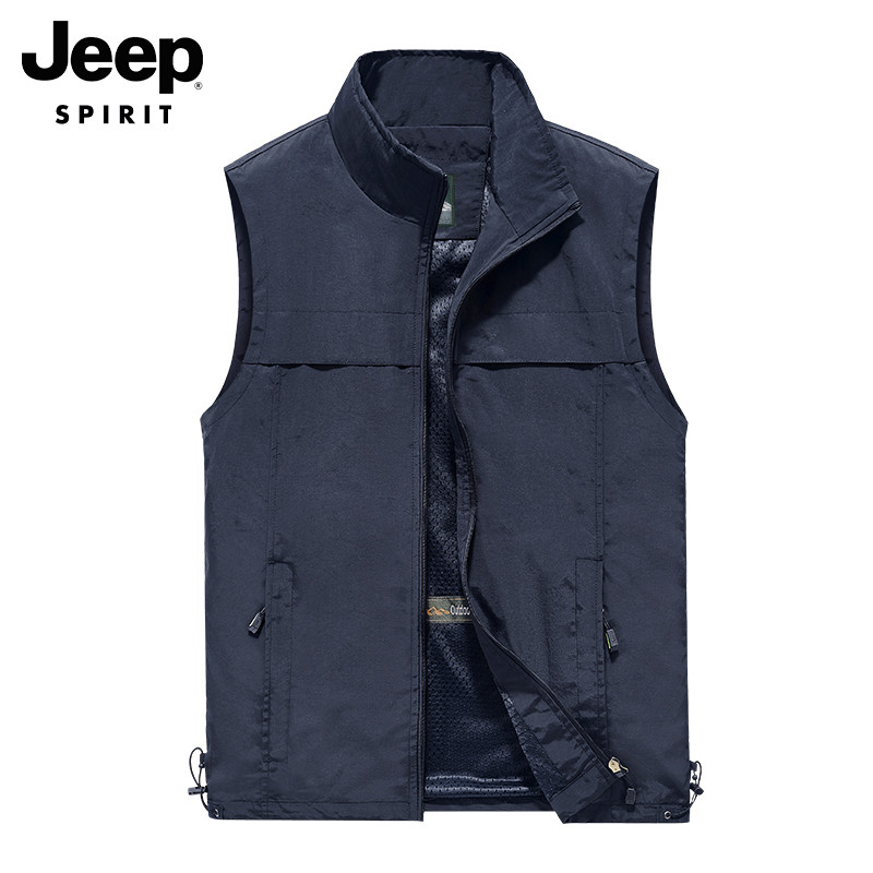 JEEP VEST MENS AUTUMN NEW SPORT FISHING MOUNTAINEERING CLOTHES WORKWEAR CASUAL LOOSE VERSATILE SLEEVELESS JACKET MEN