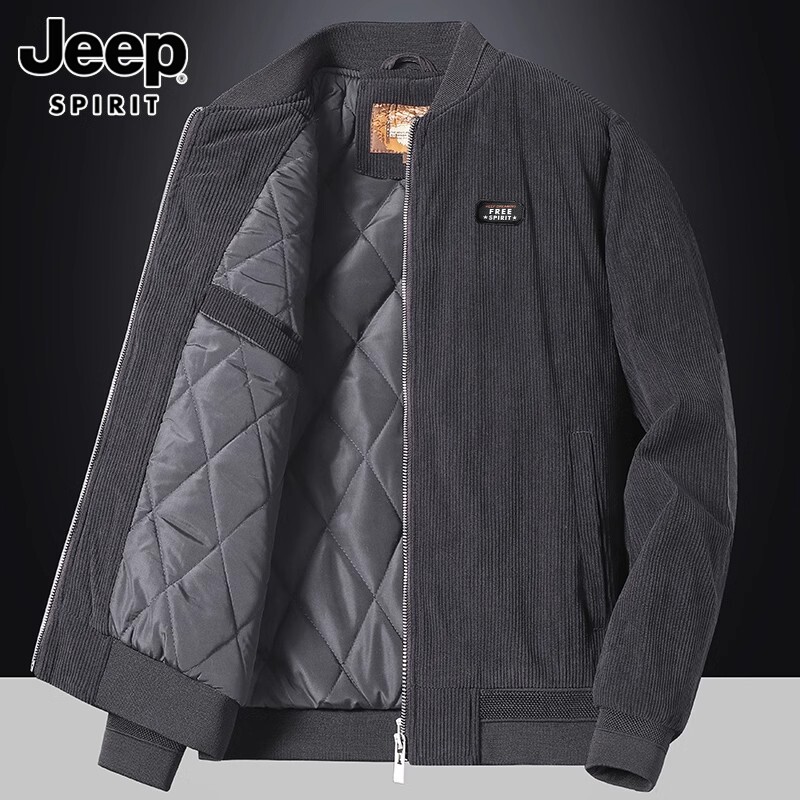 JEEP COTTON JACKET MENS WINTER NEW WARM CORDUROY TOP TRENDY VERSATILE CASUAL DOWN JACKET MEN
