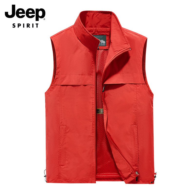 JEEP VEST MENS AUTUMN NEW SPORT FISHING MOUNTAINEERING CLOTHES WORKWEAR CASUAL LOOSE VERSATILE SLEEVELESS JACKET MEN