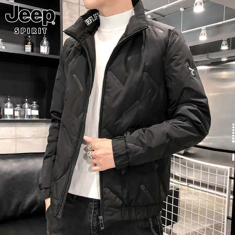 JEEP JEEP DOWN JACKET MENS WINTER THICKENED WARM WINDPROOF OUTER WEAR DOWN JACKET STAND COLLAR COLD-JACKET MEN