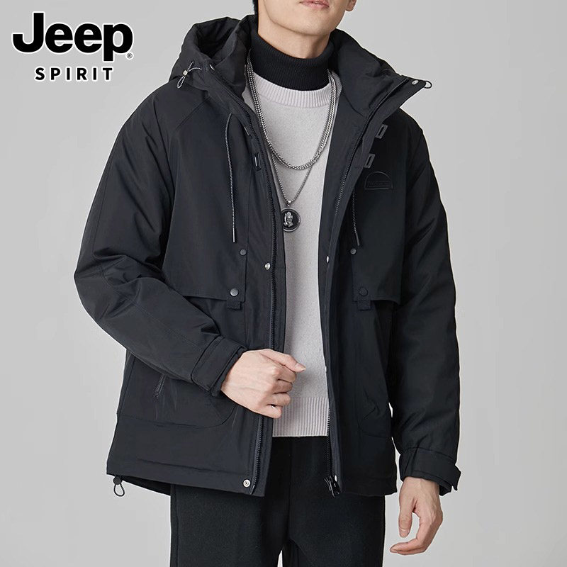 JEEP COTTON CLOTHES MENS NEW WINTER TREND HOODED THICKENED DOWN COTTON TOP COLD PROTECTION WARM CASUAL JACKET MEN