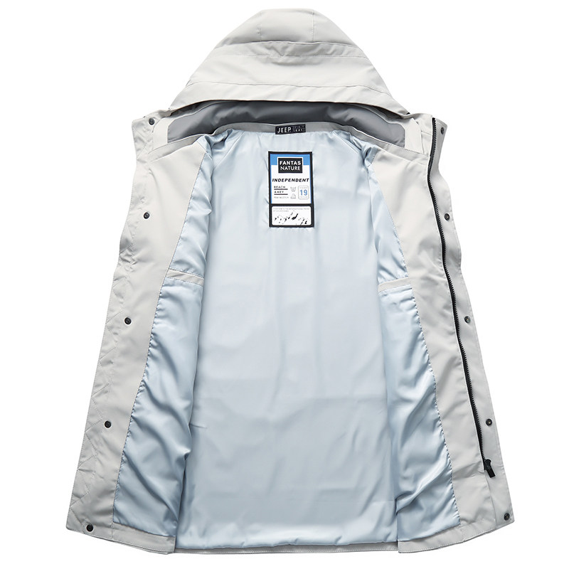 JEEP HOODED TRENCH COAT MENS MID-LENGTH AUTUMN WEAR SPORTS LOOSE CASUAL JACKET OVERCOAT MENS