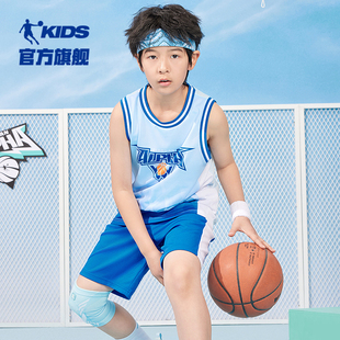 乔丹童装男童篮球套装儿童运动训练服夏装青少年夏季速干两件套潮