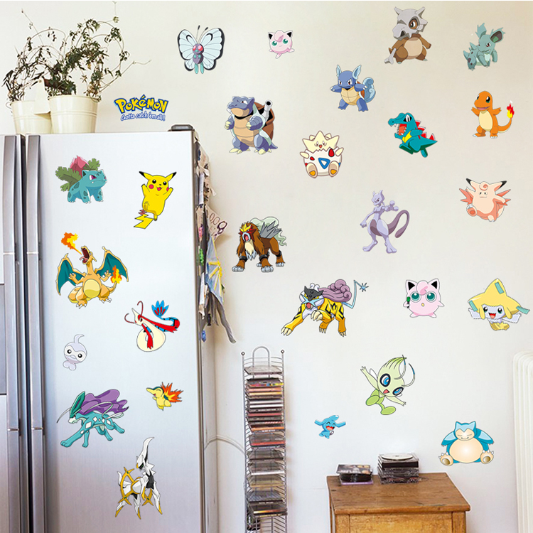 宝可梦精灵贴纸画pokemon go宠物小精灵贴饰皮卡丘Pokémongo墙贴