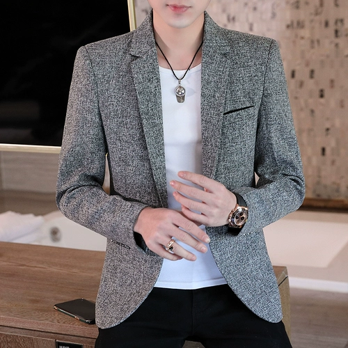 Мужской костюм для отдыха, пиджак классического кроя для школьников, куртка, в корейском стиле