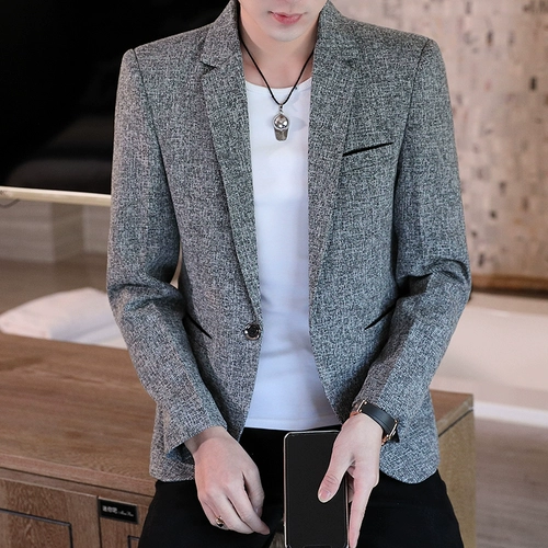 Мужской костюм для отдыха, пиджак классического кроя для школьников, куртка, в корейском стиле