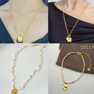 轻奢镀金锁骨链女珍珠项链水滴吊坠颈链小众高级感饰品