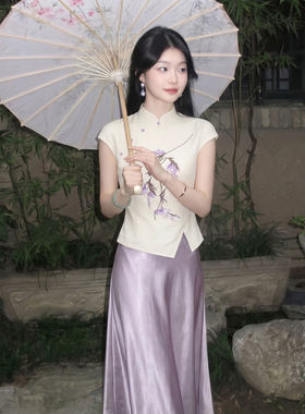 两件套2026夏季新款女新中式小众设计感上衣半身裙显瘦套装D7693