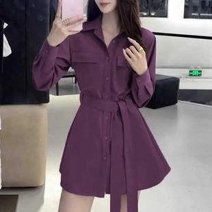 2025春秋新款 减龄收腰上衣裙子两件套D3225 系带显瘦时尚