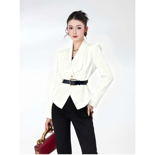 2026春季新款有里布送腰带时尚显瘦外套+长裤两件套D3966