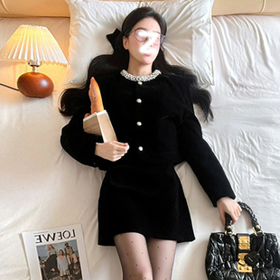 上衣半身裙子两件套2316 法式 富家千金赫本风两件套2025新款 春季