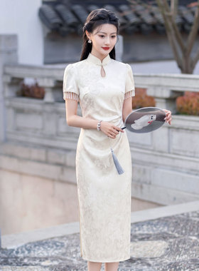 2026夏季新款新中式国风旗袍女高级感时尚修身气质连衣裙D8323