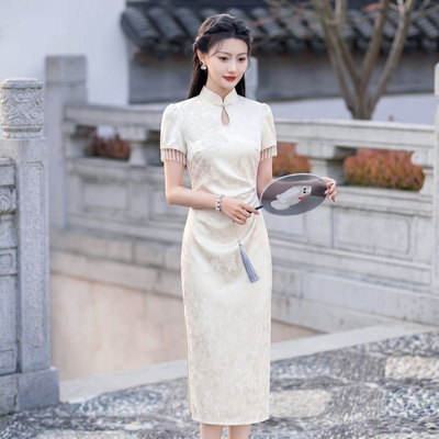 2026夏季新款新中式国风旗袍女高级感时尚修身气质连衣裙D8323