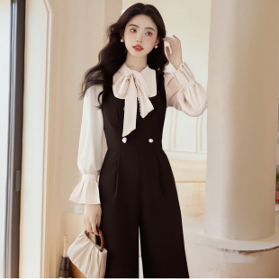 高级感气质小香风连体裤 2026秋季 修身 长袖 D3538 新款