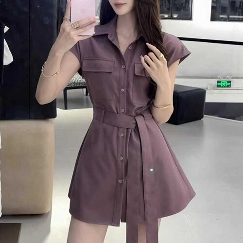 【两件套】女夏装新款显瘦时尚洋气减龄漂亮收腰裙子两件套D1018