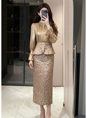 有里布法式名媛千金假两件连衣裙2026春季新款高级感裙子LJ0245A