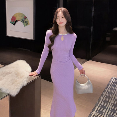 加绒加厚法式温柔连衣裙2025冬季新款重要场合漂亮打底裙JT0166A