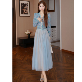 小香风轻奢气质优雅拼接时尚 有里布法式 连衣裙D5014 爆款 2026春季