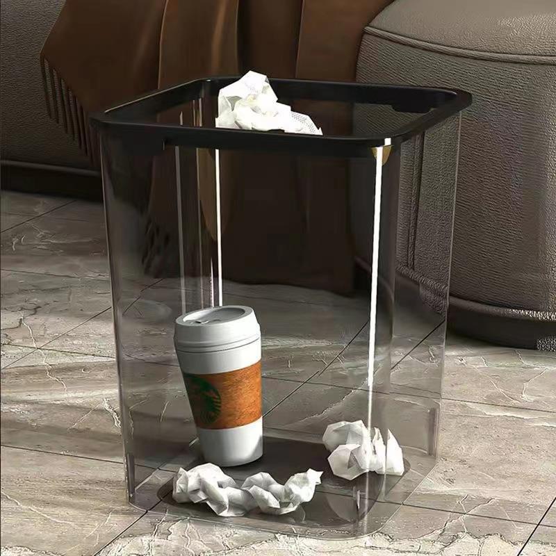 轻奢透明亚克力垃圾桶家用客厅卧室简约方形大容量创意收纳桶